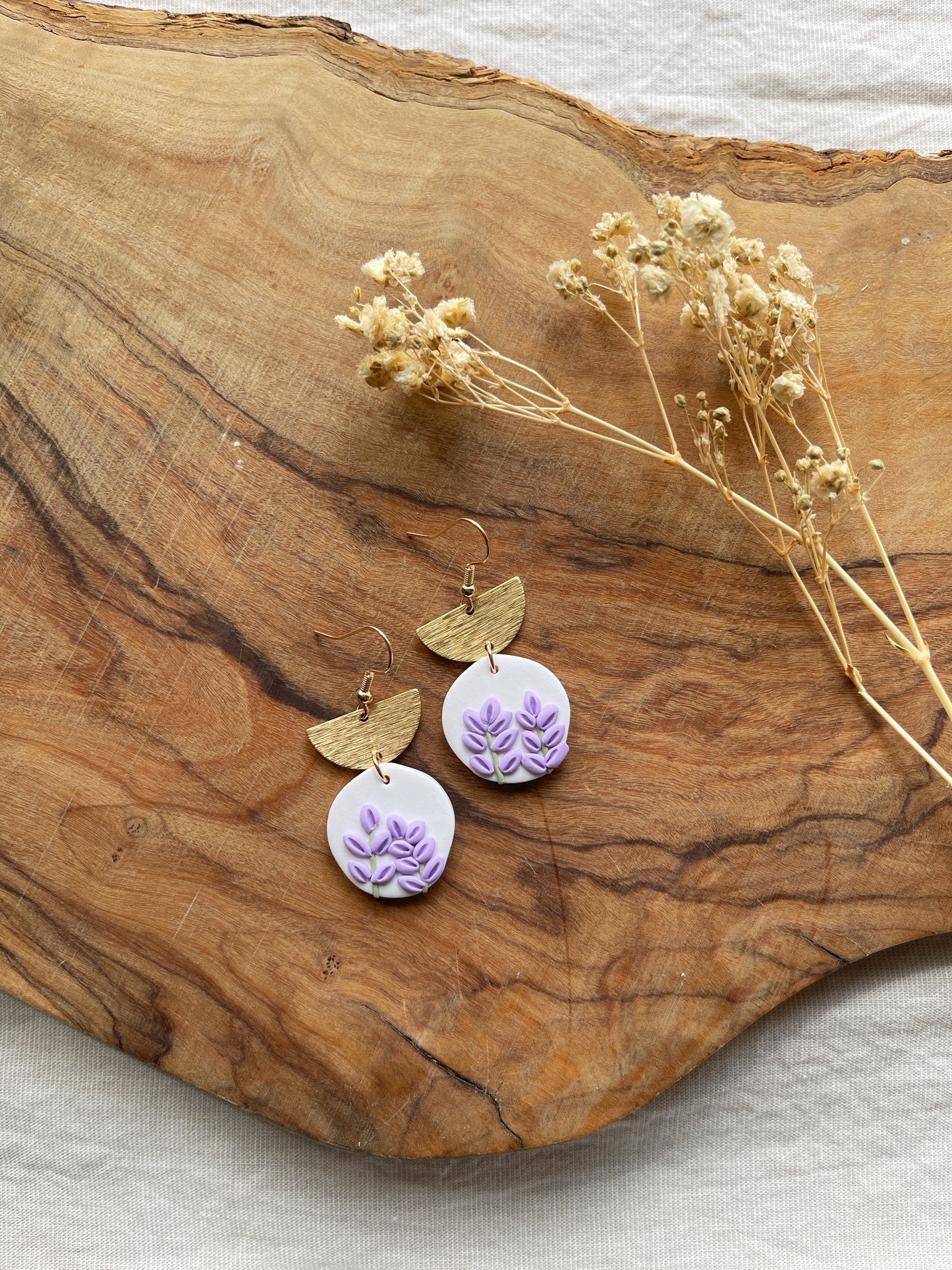 Lavender Clay Earrings