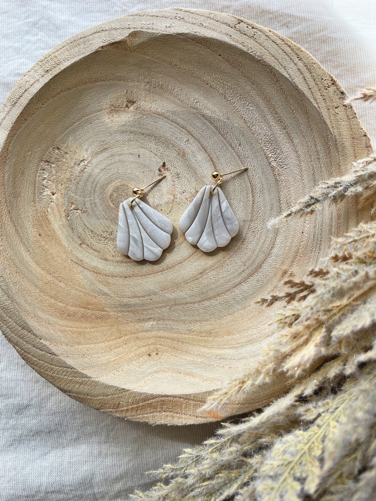 Pearl Shell Clay Earrings