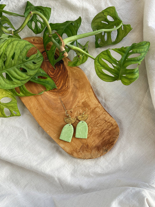 Golden Marble Clay Earrings