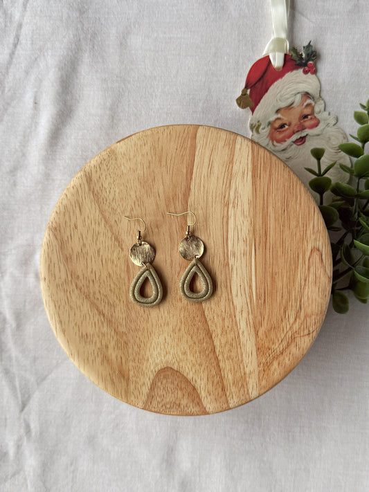 Golden Drop Clay Earrings
