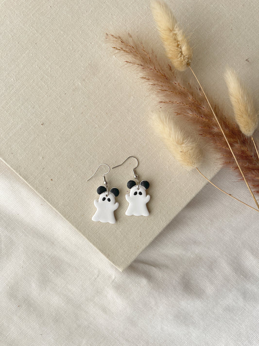 Mouse Ghost Clay Earrings