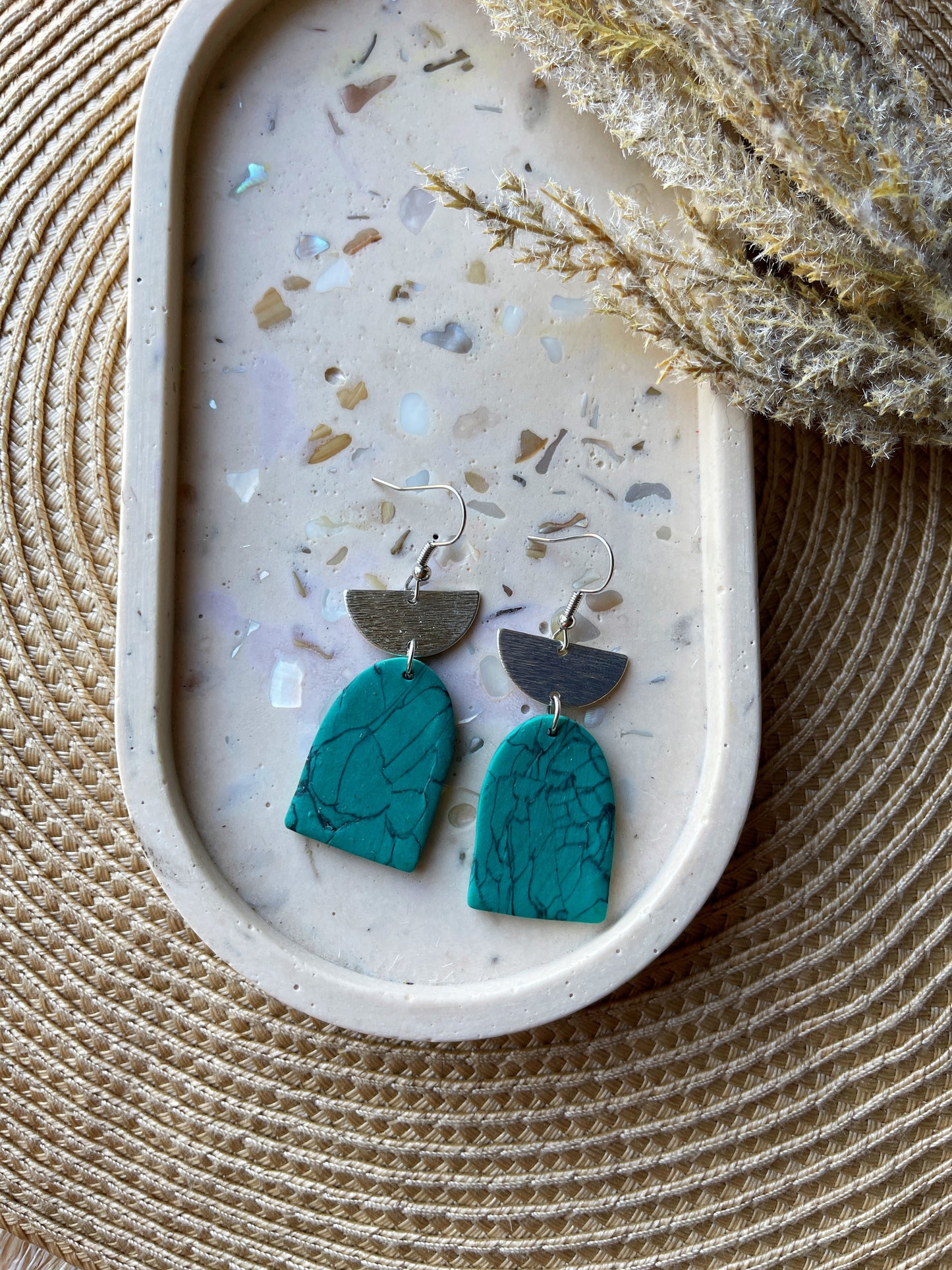 Turquoise Clay Earrings