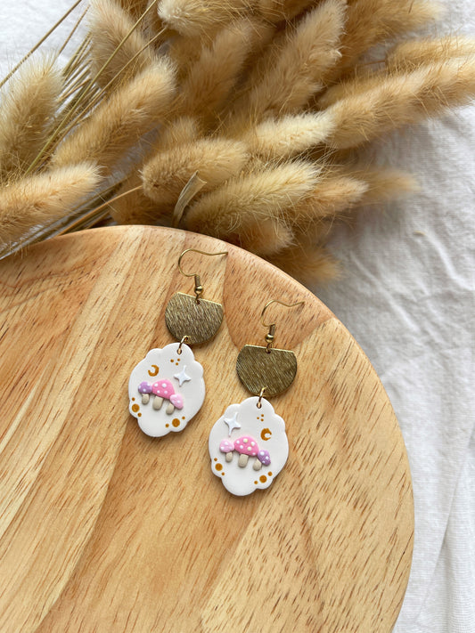 Mushroom Clay Earrings