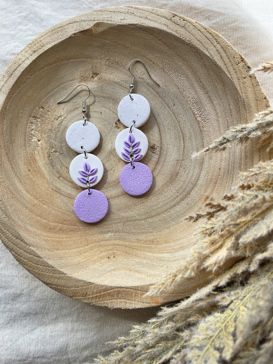 Lavender Clay Earrings