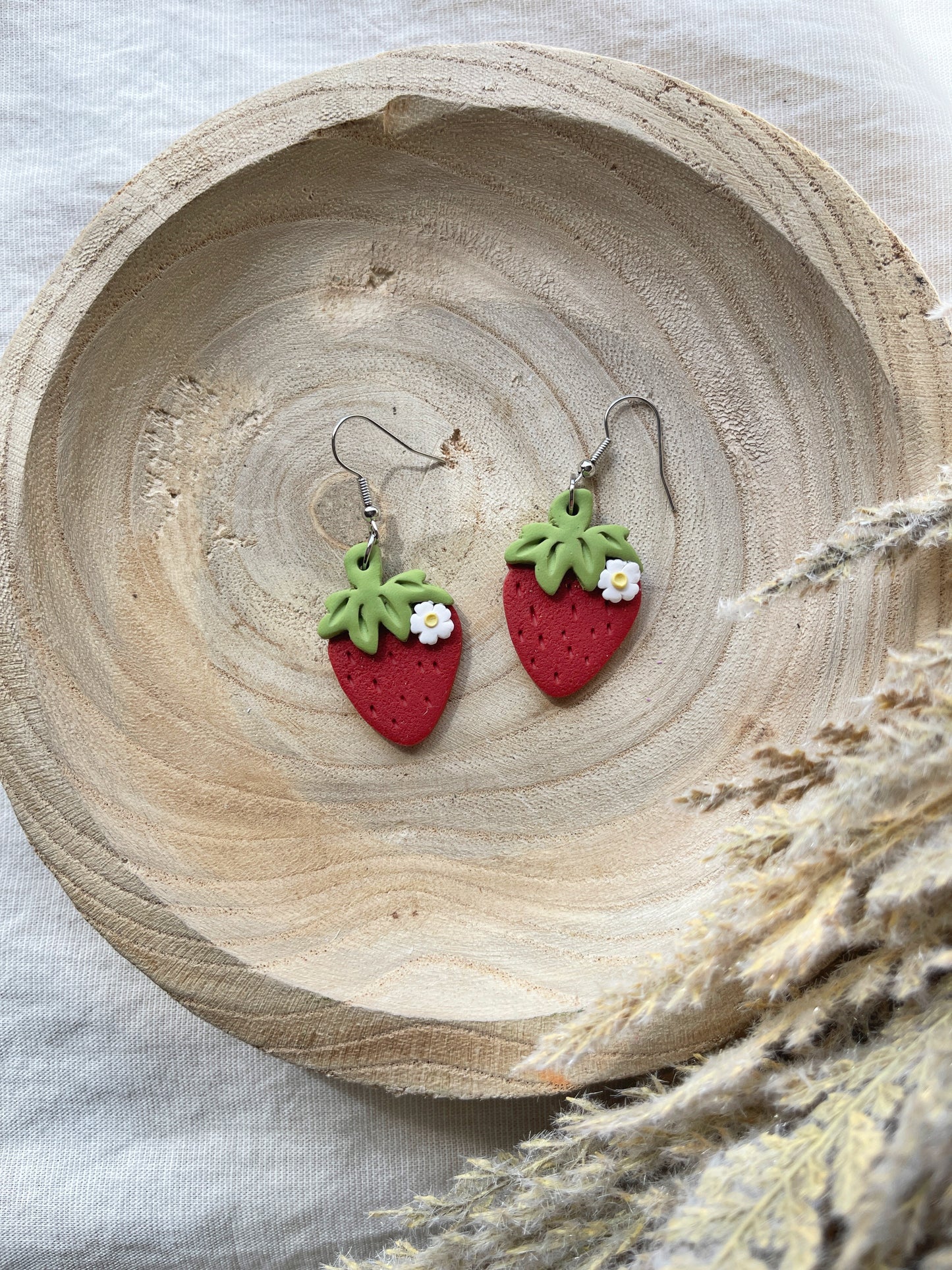 Strawberry Clay Earrings