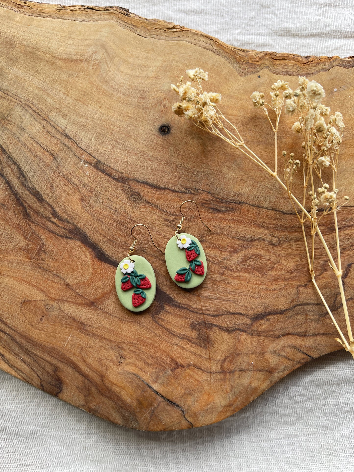 Strawberry Clay Earrings