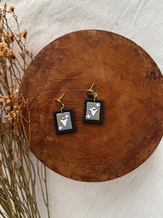 Mail Day Ghost Clay Earrings