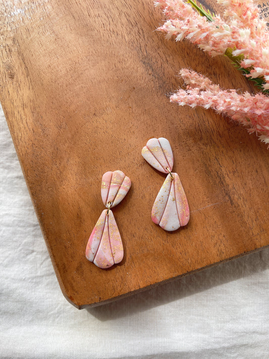 Pink Marble Clay Earrings