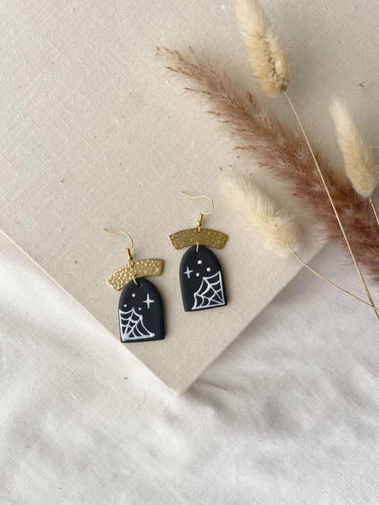 Web Arch Clay Earrings