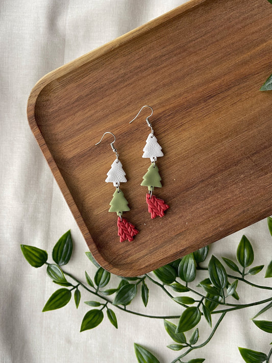 Trio Tree Clay Earrings