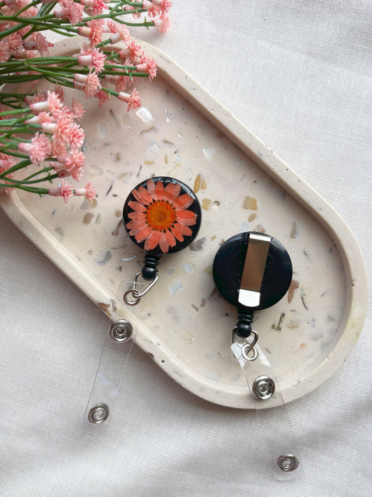 Coral Daisy Badge Reel