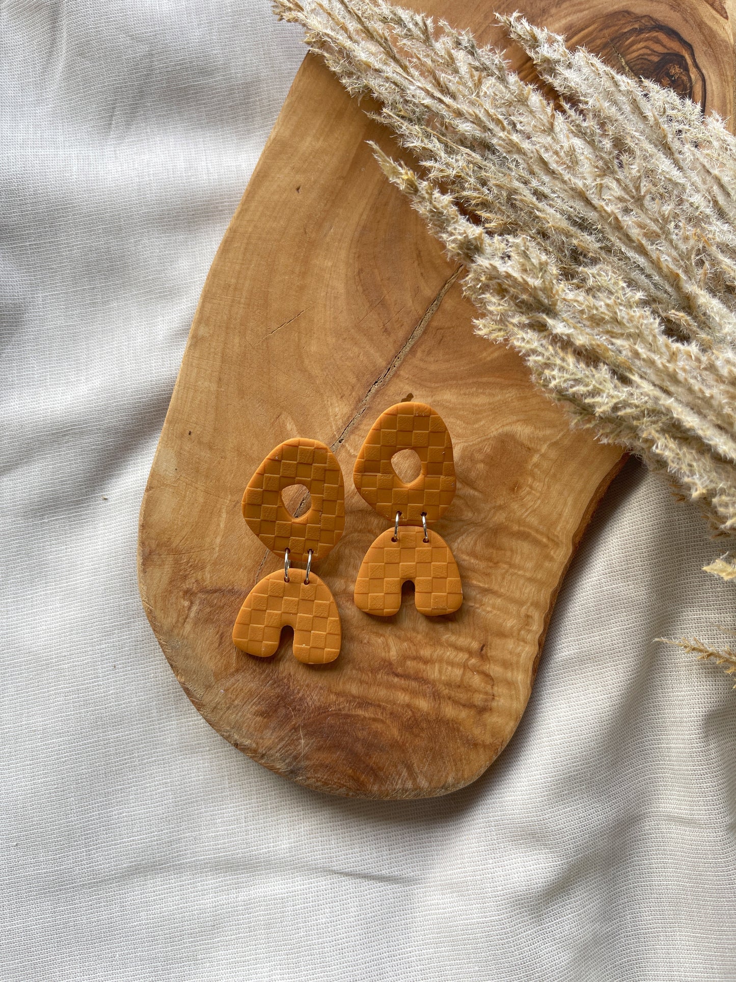 Checkered Clay Earrings