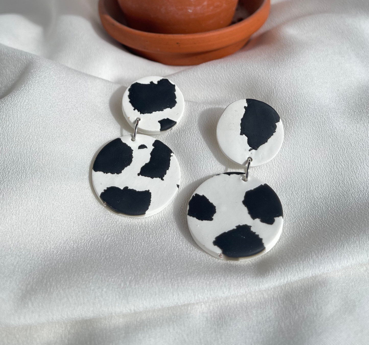 Cow Clay Dangle Earrings