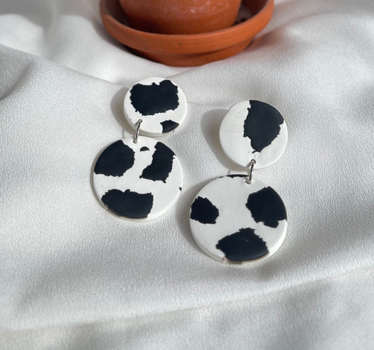 Cow Clay Dangle Earrings