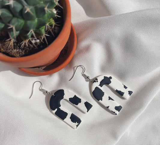 U Cow Clay Earrings