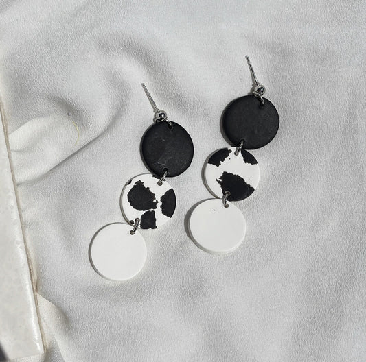 Cow Clay 3 layer Earrings