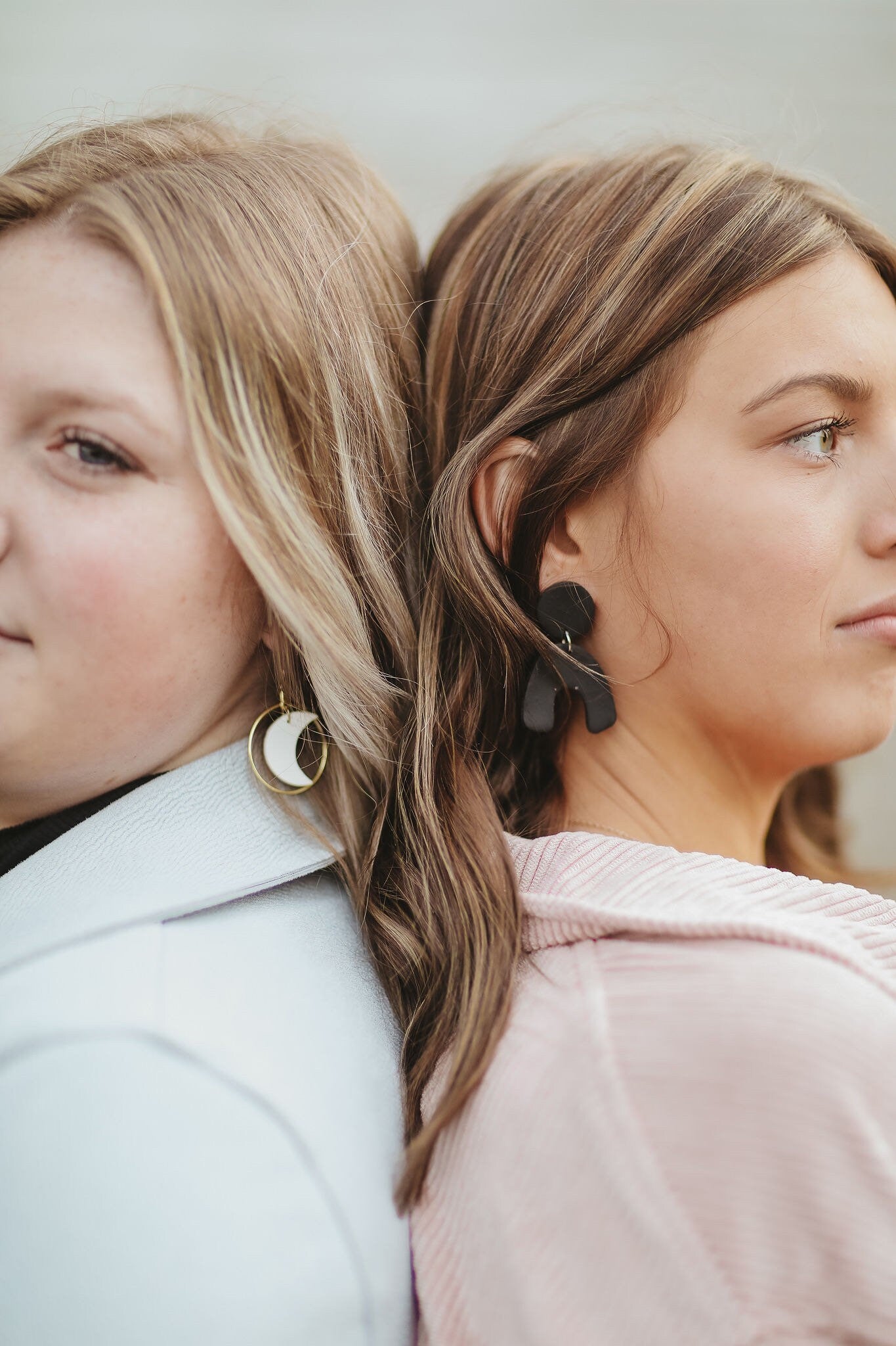 Clay Moon Dangle Earrings