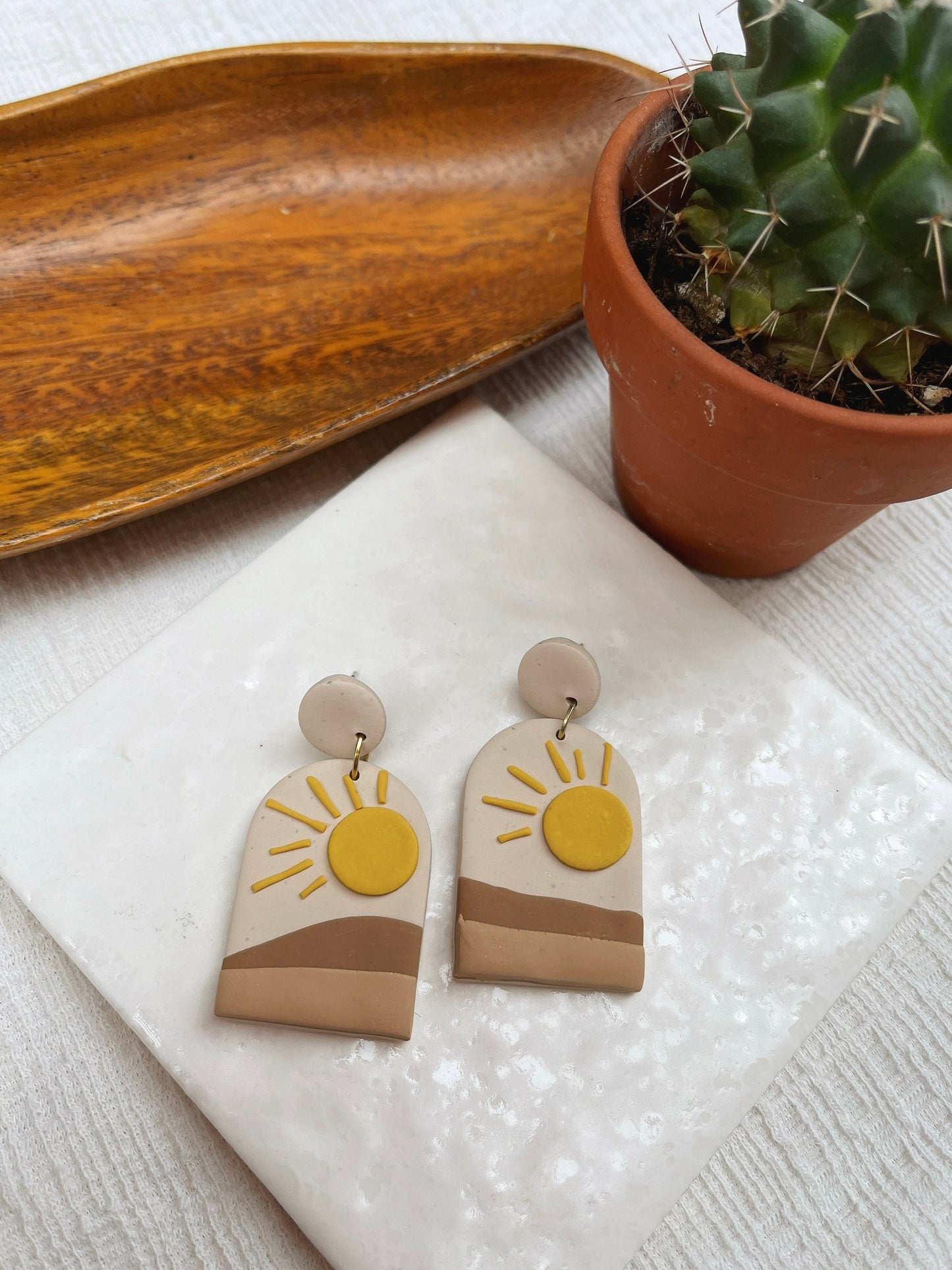 Sun Desert Clay Earrings