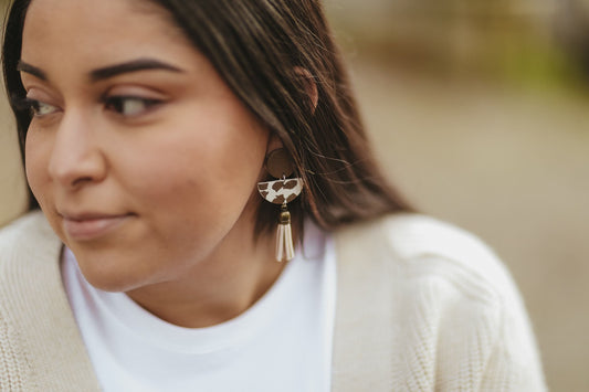 Brown Cow Earring