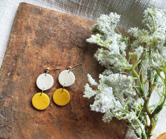 Yellow Bus Clay Earrings