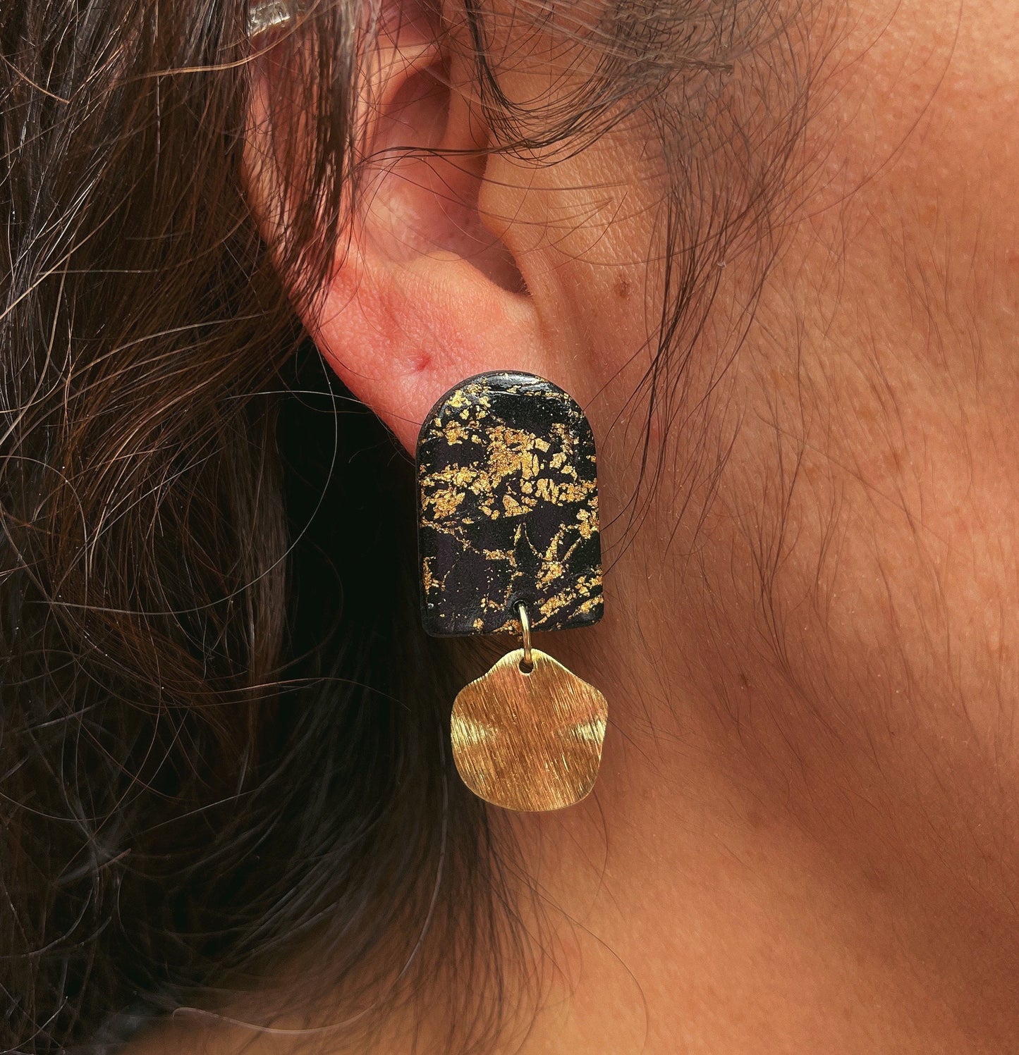 Gold Clay Earring