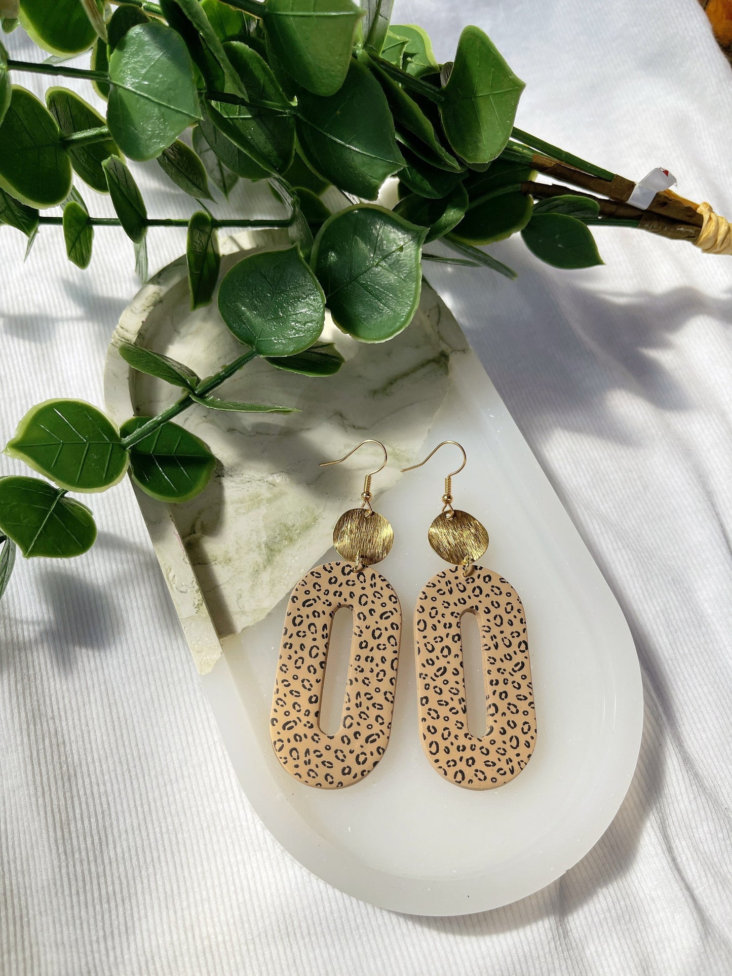 Cheetah Clay Earrings