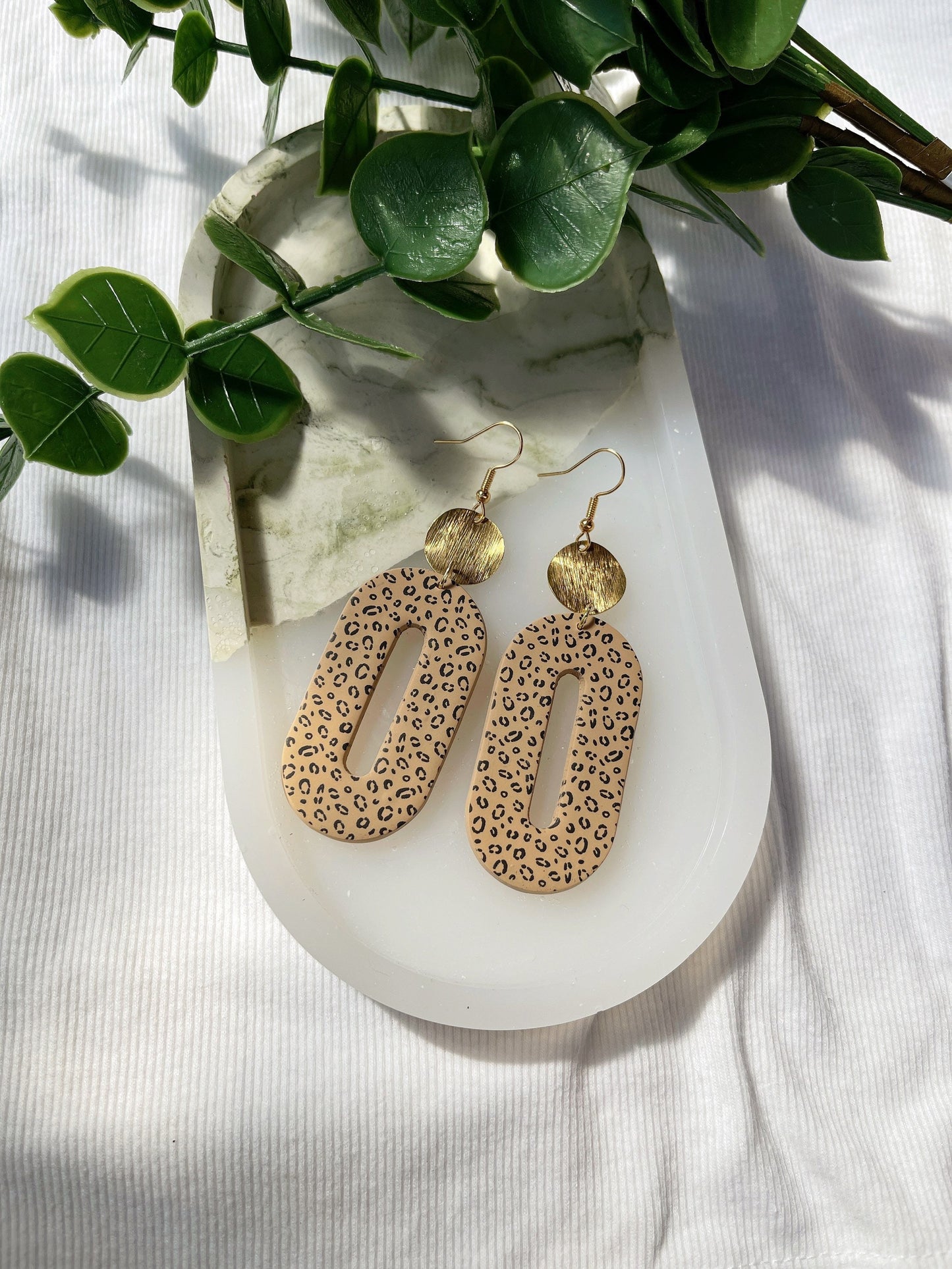 Cheetah Clay Earrings