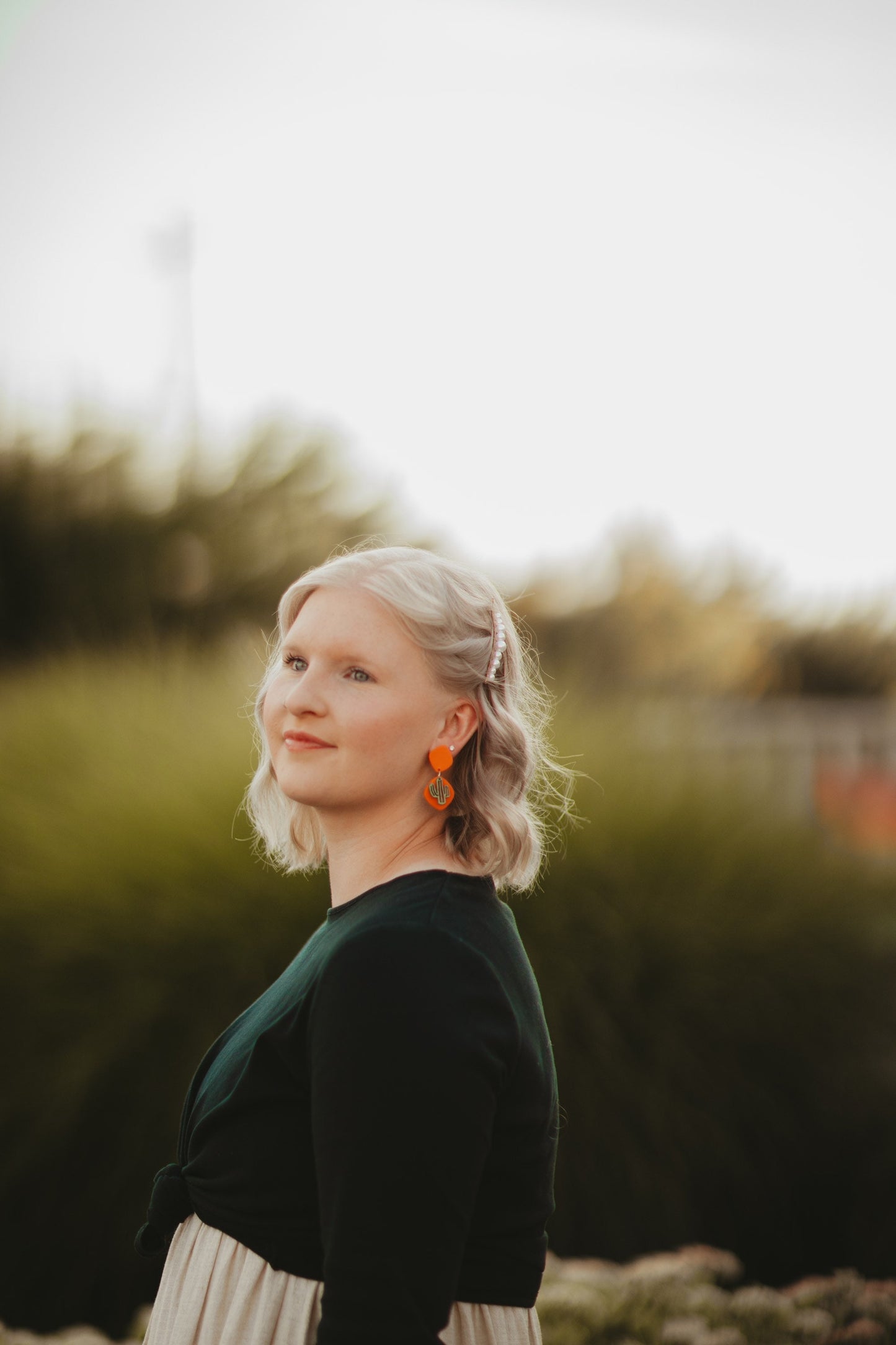 Orange Desert Clay Earrings