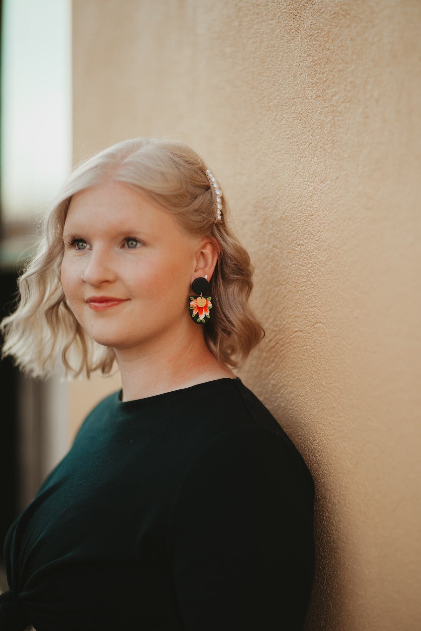 Floral Ombré Clay Earrings