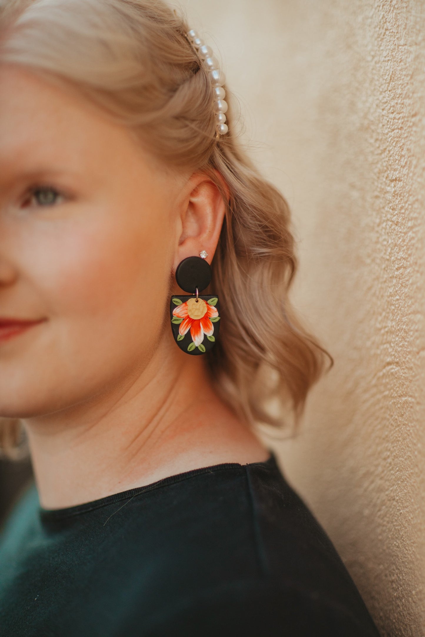 Floral Ombré Clay Earrings