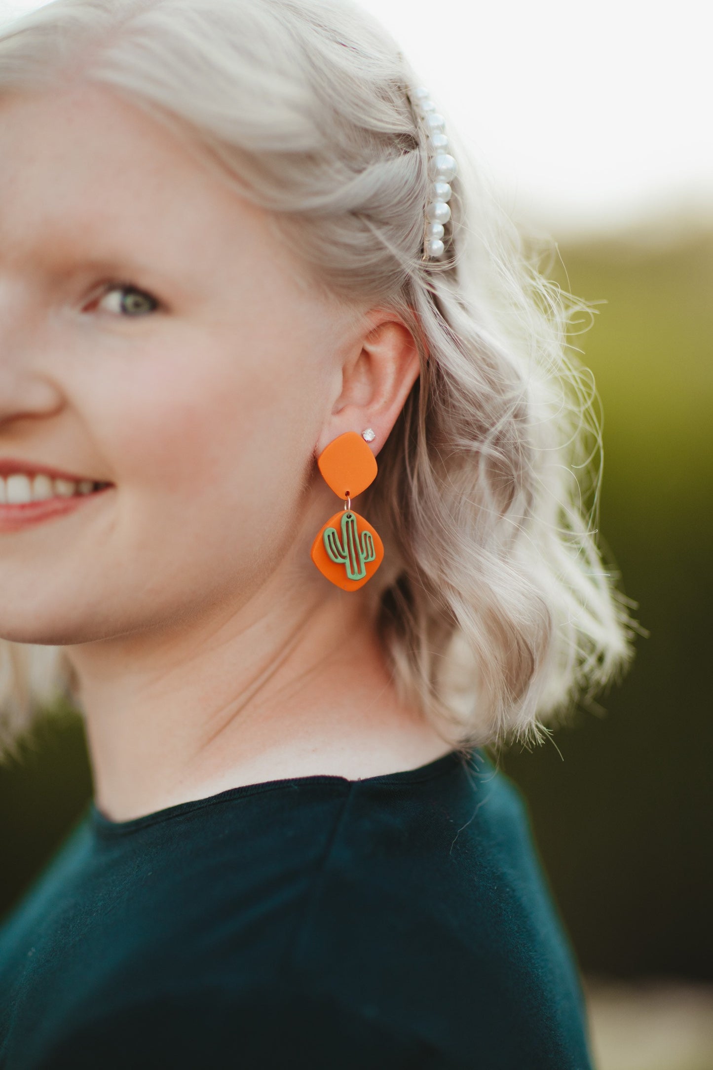 Orange Desert Clay Earrings