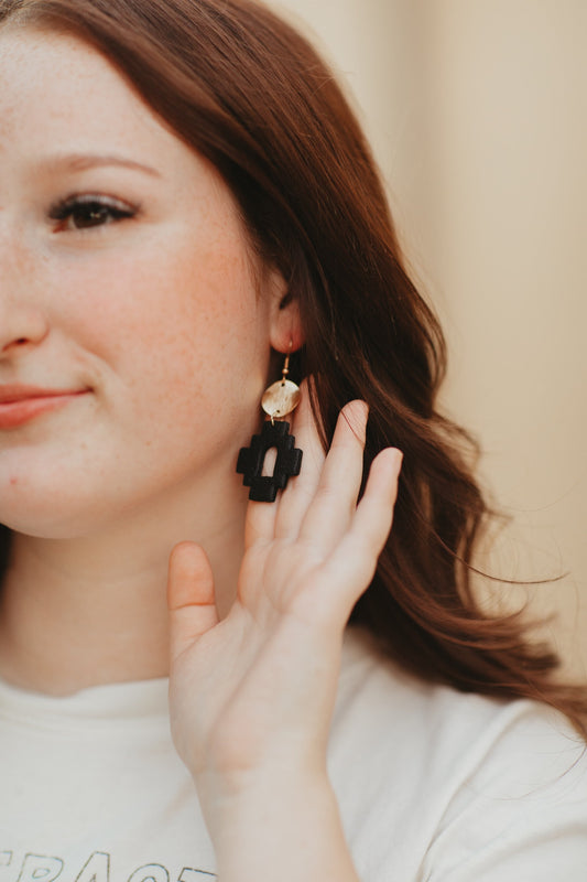 Aztec Clay Earrings